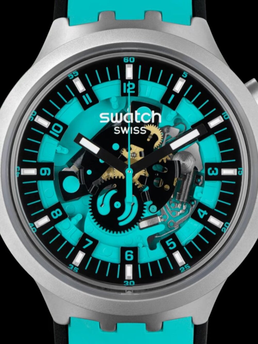 Swatch Swiss Turquoise Skeleton 47mm Watch